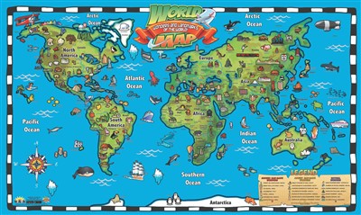 Kid's World Map Interactive Wall Chart with Free App