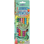 6 Jumbo Double Sided Color Pencils - Eeboo