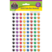 Colorful Paw Prints Mini Stickers Valu-Pak-Teacher Created Resources