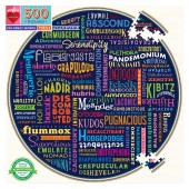 100 Great Words 500 Piece Round Puzzle - eeBoo