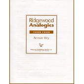 Ridgewood Analogies Book 4 Teacher's Guide
