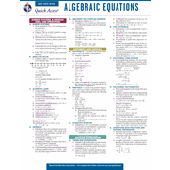 Algebraic Equations - REA's Quick Access Reference Chart 