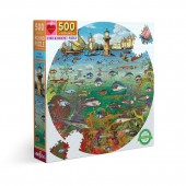 Fish and Boats 500 Piece Round Puzzle - eeBoo
